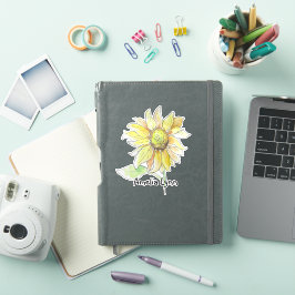 Personalisierte Aquarell-Sonnenblume Aufkleber