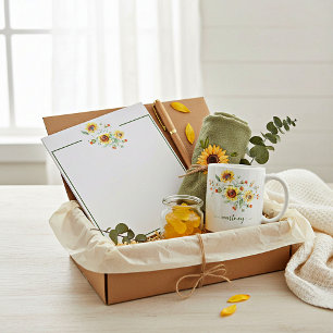 Personalisierte Aquarell-Sonnenblumen    Notizblock