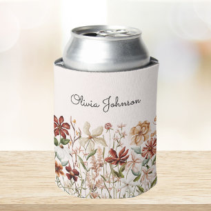 Personalisierte Aquarell-Vintage-Wildblumen-Blumen Dosenkühler
