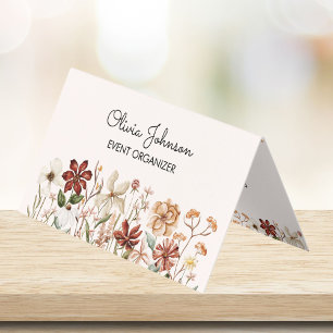 Personalisierte Aquarell-Vintage-Wildblumen-Karte Visitenkarten