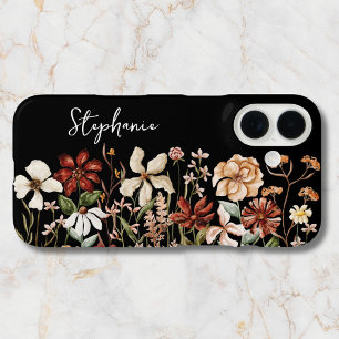 Personalisierte Aquarell-Vintage-Wildblumenwiese iPhone 16 Hülle