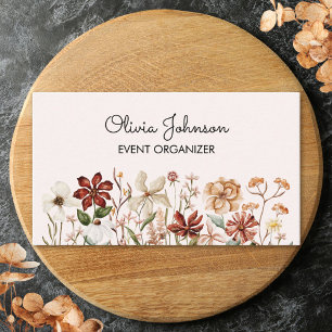 Personalisierte Aquarell-Vintage-Wildblumenwiese Visitenkarte