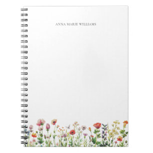 Personalisierte Aquarell-Wildblume Elegant Notizblock