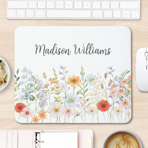 Personalisierte Aquarell-Wildblumen-Blumen Elegant Mousepad