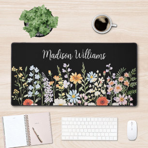 Personalisierte Aquarell-Wildblumen-Blumen Elegant Schreibtischunterlage
