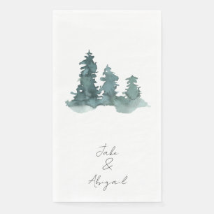 Personalisierte Aquarellbäume Serviette