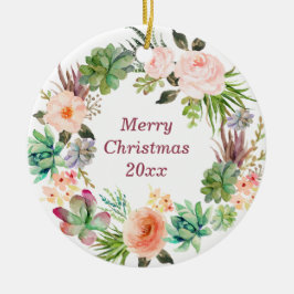 Personalisierte Aquarellblume Keramik Orna Keramik Ornament