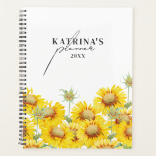 Personalisierte Aquarellblumen-Skript Planer
