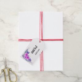 Personalisierte Aquarellblumengestaltung Geschenkanhänger