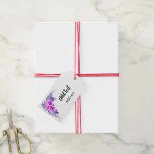 Personalisierte Aquarellblumengestaltung Geschenkanhänger