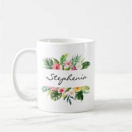Personalisierte Aquarellblüte Kaffeetasse