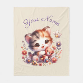 Personalisierte Aquarellfarbe - Kittname Fleecedecke