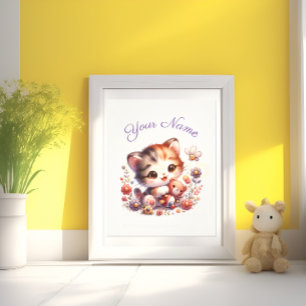 Personalisierte Aquarellfarbe - Kittname Fotodruck