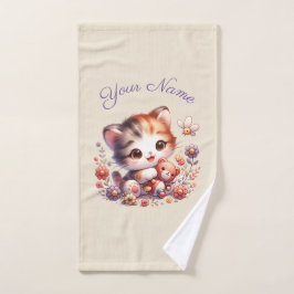 Personalisierte Aquarellfarbe - Kittname Handtuch