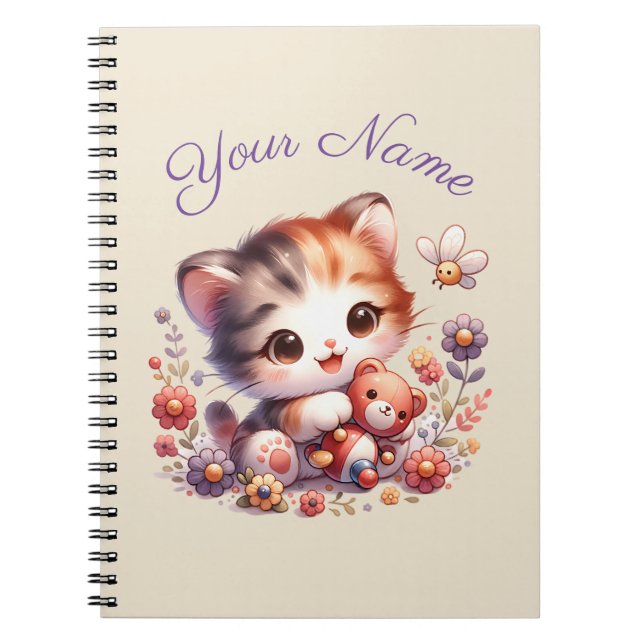 Personalisierte Aquarellfarbe - Kittname Notizblock (Vorderseite)