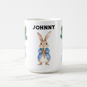Personalisierte Aquarellfarbe Peter Rabbit Name Ki Kaffeetasse