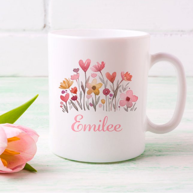 Personalisierte Aquarellfarbe Rosa Tasse (Von Creator hochgeladen)