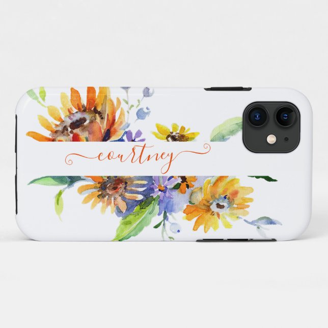 Personalisierte Aquarellfarben Case-Mate iPhone Hülle (Rückseite (Horizontal))