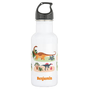 Personalisierte Aquarellfarben - Dinosaurier Stain Edelstahlflasche
