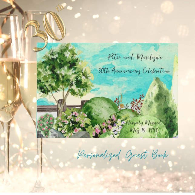 Personalisierte Aquarellgarten Gästebuch (Von Creator hochgeladen)