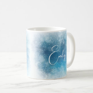 Personalisierte Aquarellgestaltung mit Name Kaffeetasse