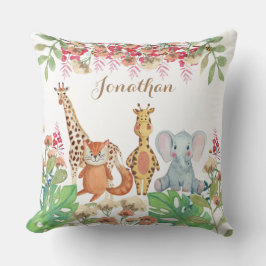 Personalisierte Aquarellpflanze Kinderzimmer Kinde Kissen