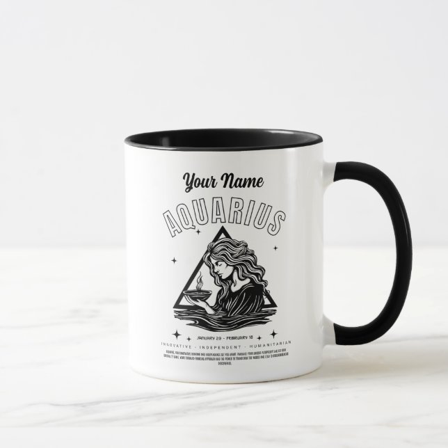 Personalisierte Aquarius-Kaffee-Tasse Tasse (Rechts)