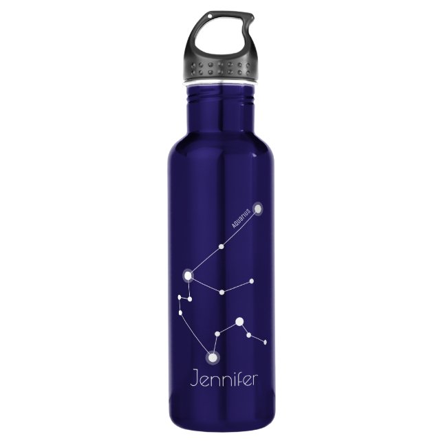 Personalisierte Aquarius-Zodiac-Konstellation Trinkflasche (Vorderseite)