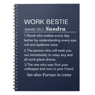 Personalisierte Arbeits-Beste-Freundin-Definition Notizblock