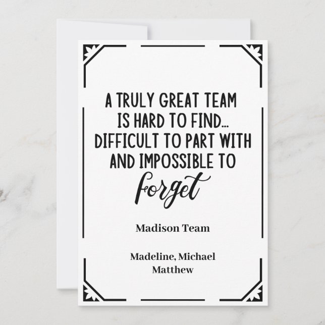 Personalisierte Arbeitskollegin Verlassend anwesen Einladung (Vorderseite)