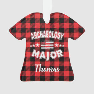 Personalisierte Archäologie Student US-Flagge Kari Ornament