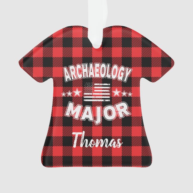 Personalisierte Archäologie Student US-Flagge Kari Ornament (Vorderseite)