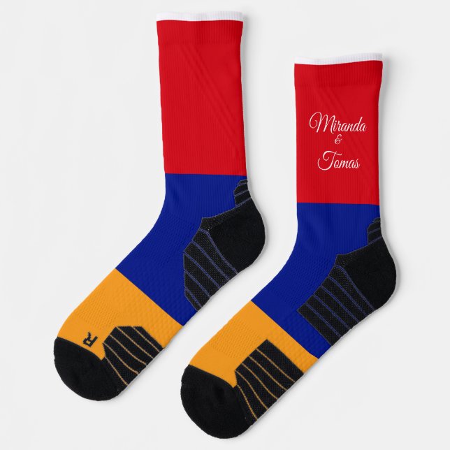 Personalisierte armenische Flagge Socken (Links)