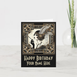 Personalisierte Art Deco Twenties Flapper Nr. 3 Ka Karte