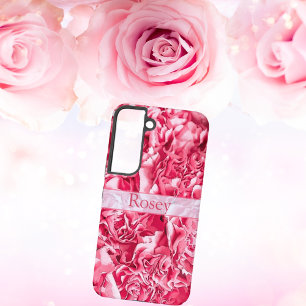 Personalisierte Artsy Rosa Rose Namen Samsung Galaxy Hülle