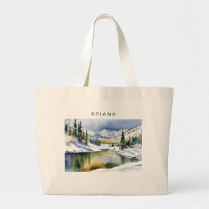 Personalisierte Aspen Colorado Wasserfarbe Einkauf Jumbo Stoffbeutel