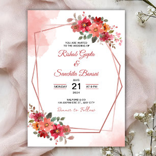 Personalisierte ästhetische Blumenhochzeitseinladu Einladung