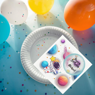 Personalisierte Astronauten- und Planeten-Partyser Serviette