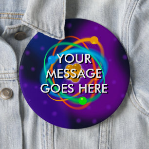 Personalisierte Atomstruktur-Flecken Button