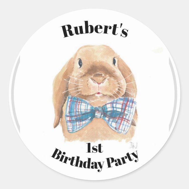 Personalisierte Aufkleber - Flooping das Kaninchen (Vorderseite)