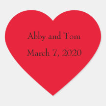 Personalisierte Aufkleber für das rote Herz