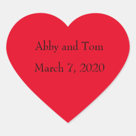 Personalisierte Aufkleber für das rote Herz