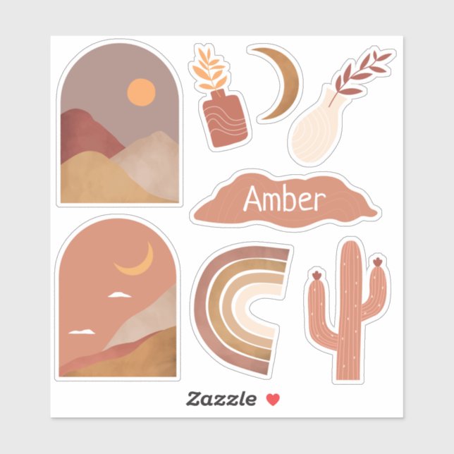 Personalisierte Aufkleber - Terracotta (Blatt)