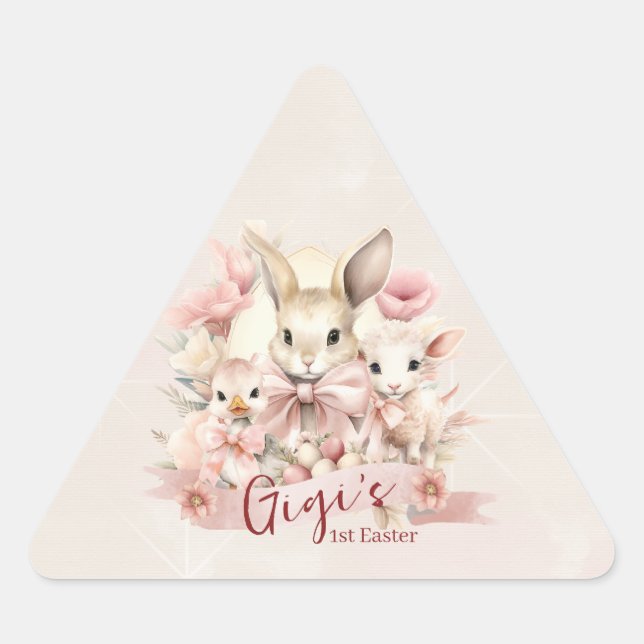 Personalisierte Aufkleber zum Party "Bunny, Chick  (Vorderseite)