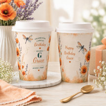 Personalisierte August-Mohn-Papierbecher