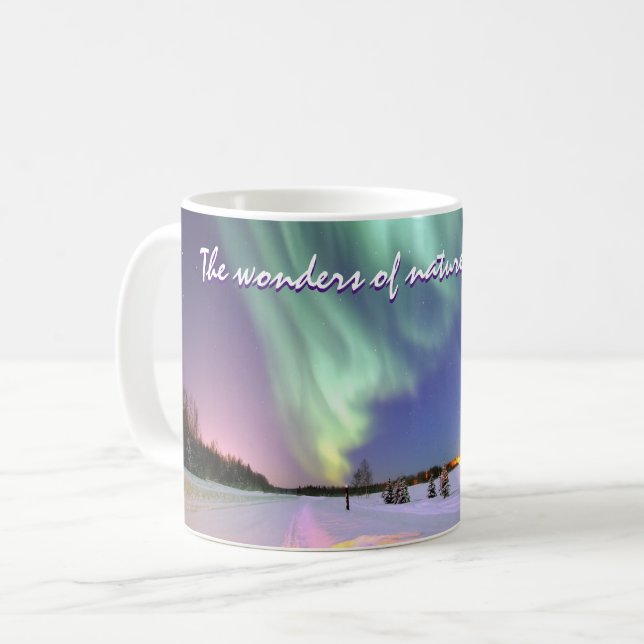 Personalisierte Aurora Borealis Nordlichter Tasse (Vorderseite Links)