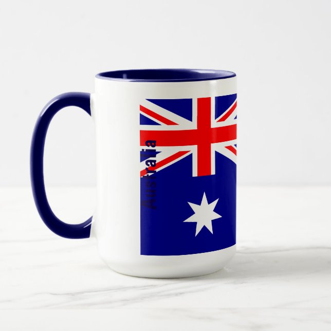Personalisierte australische Flagge True Blue Heri Tasse (Links)