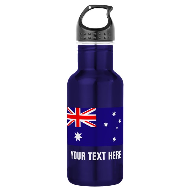 Personalisierte australische Flaggenflaschen für A Edelstahlflasche (Vorderseite)