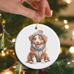 Personalisierte australische Schepherd Dog Art Keramik Ornament<br><div class="desc">Erinnern Sie sich an die Liebe für Ihren Hund mit diesem attraktiven Ornament in diesem Winter. Hänge es von deinem Baum, einem sonnigen Fenster, an die Wand, wo immer du willst. Personalisieren Sie mit einem Namen auf der Rückseite, Daten, wenn Sie möchten, wie Sie möchten. Außerdem helfen uns alle Tierprodukte,...</div>
