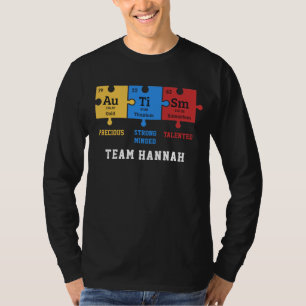 Personalisierte Autismus Chemie Elemente Puzzletei T-Shirt